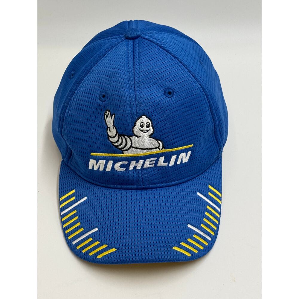 Michelin Bibendum Trucker Hat Blue Yellow Mesh Snapback Logo Cap